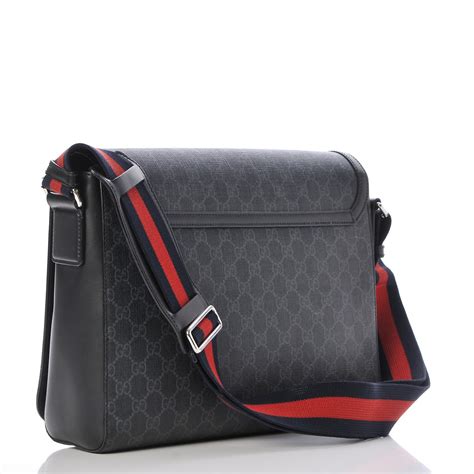 gucci gg supreme messenger flap balck|GG Supreme Black Small Messenger Bag .